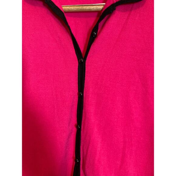 C'est City Silk Top Womens Large Hot Pink Button Front Santana Knit Lightweight - Picture 5 of 12